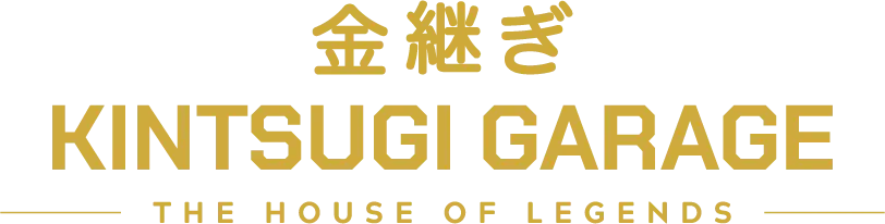 Logo Kintsugi Garage en formato horizontal y color oro